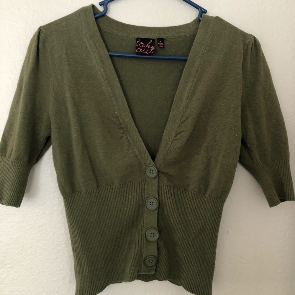 Olive green half sweater